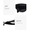 imageSOJOS Trendy Polarized Sunglasses Womens Retro Vintage 90s Cute Cat Eye Sun Glasses SJ2614Black Frame Grey Lens