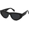 imageSOJOS Trendy Polarized Sunglasses Womens Retro Vintage 90s Cute Cat Eye Sun Glasses SJ2614Black Frame Grey Lens