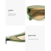 imageSOJOS Trendy Polarized Sunglasses Womens Retro Vintage 90s Cute Cat Eye Sun Glasses SJ2614Green Frame Light Brown Lens
