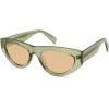 imageSOJOS Trendy Polarized Sunglasses Womens Retro Vintage 90s Cute Cat Eye Sun Glasses SJ2614Green Frame Light Brown Lens