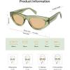 imageSOJOS Trendy Polarized Sunglasses Womens Retro Vintage 90s Cute Cat Eye Sun Glasses SJ2614Green Frame Light Brown Lens