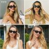 imageSOJOS Trendy Polarized Sunglasses Womens Retro Vintage 90s Cute Cat Eye Sun Glasses SJ2614Green Frame Light Brown Lens