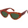 imageSOJOS Trendy Polarized Sunglasses Womens Retro Vintage 90s Cute Cat Eye Sun Glasses SJ2614Red Tortoise Frame Green Lens