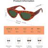 imageSOJOS Trendy Polarized Sunglasses Womens Retro Vintage 90s Cute Cat Eye Sun Glasses SJ2614Red Tortoise Frame Green Lens