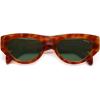 imageSOJOS Trendy Polarized Sunglasses Womens Retro Vintage 90s Cute Cat Eye Sun Glasses SJ2614Red Tortoise Frame Green Lens