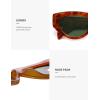 imageSOJOS Trendy Polarized Sunglasses Womens Retro Vintage 90s Cute Cat Eye Sun Glasses SJ2614Red Tortoise Frame Green Lens