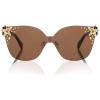 imageSOJOS Oversized Square Acetate Sunglasses for Women with Star Accents UV400 Protection GlowheartBrown