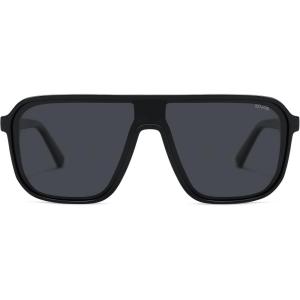 imageSOJOS Polarized Sunglasses for Men Modern Square Sun Glasses TR90 Trendy Shades UV400 Protection SJ2644BlackGrey