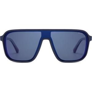 imageSOJOS Polarized Sunglasses for Men Modern Square Sun Glasses TR90 Trendy Shades UV400 Protection SJ2644Transparent BlueMirrored Blue