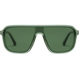 imageSOJOS Polarized Sunglasses for Men Modern Square Sun Glasses TR90 Trendy Shades UV400 Protection SJ2644Transparent GreenGreen