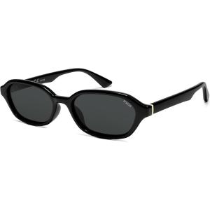 imageSOJOS Retro Rectangle Polarized Sunglasses for Women Men Trendy Hexagon Narrow Chic Y2K Sunnies SJ2629BlackGrey