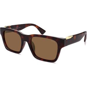 imageSOJOS Trendy Polarized Square Sunglasses for Women MenUV400 Retro Square 70s 80s 90s Shades SJ2622Demi