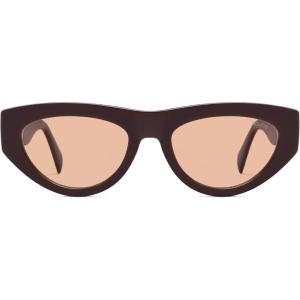 imageSOJOS Trendy Polarized Sunglasses Womens Retro Vintage 90s Cute Cat Eye Sun Glasses SJ2614Brown Frame Pink Lens