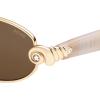 imageSOJOS Acetate Oval Sunglasses Women Vintage with Seashell ampamp Diamond Accents Elegant Sun Glasses UV400 Protection LovelaceGoldLight Brown