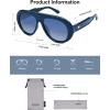 imageSOJOS Trendy Oversized Polarized Aviator Sunglasses Womens Men Retro Vintage 70s Style UV Protection Sun Glasses SJ2390Navy BlueBlue Grading