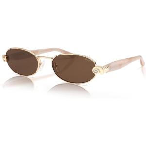 imageSOJOS Acetate Oval Sunglasses Women Vintage with Seashell ampamp Diamond Accents Elegant Sun Glasses UV400 Protection LovelaceGoldLight Brown
