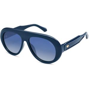 imageSOJOS Trendy Oversized Polarized Aviator Sunglasses Womens Men Retro Vintage 70s Style UV Protection Sun Glasses SJ2390Navy BlueBlue Grading