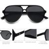 imageSOJOS Classic Polarized Aviator Sunglasses for Women Men Retro Trendy Aviators Shades SJ2201BlackDark Grey