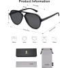 imageSOJOS Classic Polarized Aviator Sunglasses for Women Men Retro Trendy Aviators Shades SJ2201BlackDark Grey