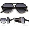 imageSOJOS Classic Polarized Aviator Sunglasses for Women Men Retro Trendy Aviators Shades SJ2201BlackGradient Grey