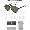 imageSOJOS Classic Polarized Aviator Sunglasses for Women Men Retro Trendy Aviators Shades SJ2201Dark Brown PatternGreen