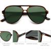 imageSOJOS Classic Polarized Aviator Sunglasses for Women Men Retro Trendy Aviators Shades SJ2201Dark Brown PatternGreen