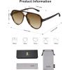 imageSOJOS Classic Polarized Aviator Sunglasses for Women Men Retro Trendy Aviators Shades SJ2201Dark TortoiseBrown