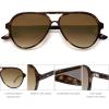 imageSOJOS Classic Polarized Aviator Sunglasses for Women Men Retro Trendy Aviators Shades SJ2201Dark TortoiseBrown