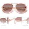 imageSOJOS Classic Polarized Aviator Sunglasses for Women Men Retro Trendy Aviators Shades SJ2201PinkLight Brown