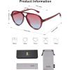 imageSOJOS Classic Polarized Aviator Sunglasses for Women Men Retro Trendy Aviators Shades SJ2201Red BurgundyRed Gradient Blue