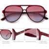 imageSOJOS Classic Polarized Aviator Sunglasses for Women Men Retro Trendy Aviators Shades SJ2201Red BurgundyRed Gradient Blue