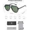 imageSOJOS Classic Polarized Aviator Sunglasses for Women Men Retro Trendy Aviators Shades SJ2201Shiny BlackDark Green