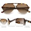 imageSOJOS Classic Polarized Aviator Sunglasses for Women Men Retro Trendy Aviators Shades SJ2201Tortoise Gradient BrownBrown