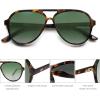 imageSOJOS Classic Polarized Aviator Sunglasses for Women Men Retro Trendy Aviators Shades SJ2201TortoiseGradient Green