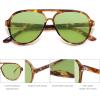 imageSOJOS Classic Polarized Aviator Sunglasses for Women Men Retro Trendy Aviators Shades SJ2201TortoiseLight Green Tint