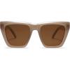 imageSOJOS Fashion Oversized Square Cat Eye Polarized Sunglasses for Women Trendy Cateye Style Womens Sunglasses SJ2179BrownBrown