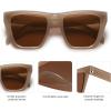 imageSOJOS Fashion Oversized Square Cat Eye Polarized Sunglasses for Women Trendy Cateye Style Womens Sunglasses SJ2179BrownBrown