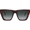 imageSOJOS Fashion Oversized Square Cat Eye Polarized Sunglasses for Women Trendy Cateye Style Womens Sunglasses SJ2179Dark Brown StripeDark Green Grading
