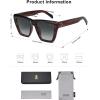imageSOJOS Fashion Oversized Square Cat Eye Polarized Sunglasses for Women Trendy Cateye Style Womens Sunglasses SJ2179Dark Brown StripeDark Green Grading