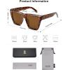 imageSOJOS Fashion Oversized Square Cat Eye Polarized Sunglasses for Women Trendy Cateye Style Womens Sunglasses SJ2179Dark TortoiseBrown