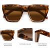 imageSOJOS Fashion Oversized Square Cat Eye Polarized Sunglasses for Women Trendy Cateye Style Womens Sunglasses SJ2179Dark TortoiseBrown