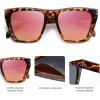 imageSOJOS Fashion Oversized Square Cat Eye Polarized Sunglasses for Women Trendy Cateye Style Womens Sunglasses SJ2179LeopardRose Mirrored