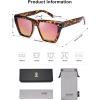 imageSOJOS Fashion Oversized Square Cat Eye Polarized Sunglasses for Women Trendy Cateye Style Womens Sunglasses SJ2179LeopardRose Mirrored