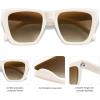 imageSOJOS Fashion Oversized Square Cat Eye Polarized Sunglasses for Women Trendy Cateye Style Womens Sunglasses SJ2179Light BeigeBrown Grading
