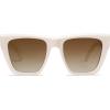 imageSOJOS Fashion Oversized Square Cat Eye Polarized Sunglasses for Women Trendy Cateye Style Womens Sunglasses SJ2179Light BeigeBrown Grading