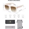 imageSOJOS Fashion Oversized Square Cat Eye Polarized Sunglasses for Women Trendy Cateye Style Womens Sunglasses SJ2179Light BeigeBrown Grading
