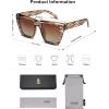 imageSOJOS Fashion Oversized Square Cat Eye Polarized Sunglasses for Women Trendy Cateye Style Womens Sunglasses SJ2179Light Brown StripBrown Grading
