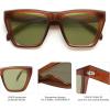 imageSOJOS Fashion Oversized Square Cat Eye Polarized Sunglasses for Women Trendy Cateye Style Womens Sunglasses SJ2179Mocha BrownLight Green