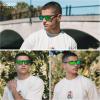imageSOJOS Polarized Square Sunglasses for Men Lightweight TR90 Frame UV Protection Mens Sun Glasses SJ2645Matte Black PatternGreen Mirrored