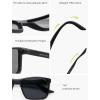 imageSOJOS Polarized Square Sunglasses for Men Lightweight TR90 Frame UV Protection Mens Sun Glasses SJ2645Matte BlackGrey